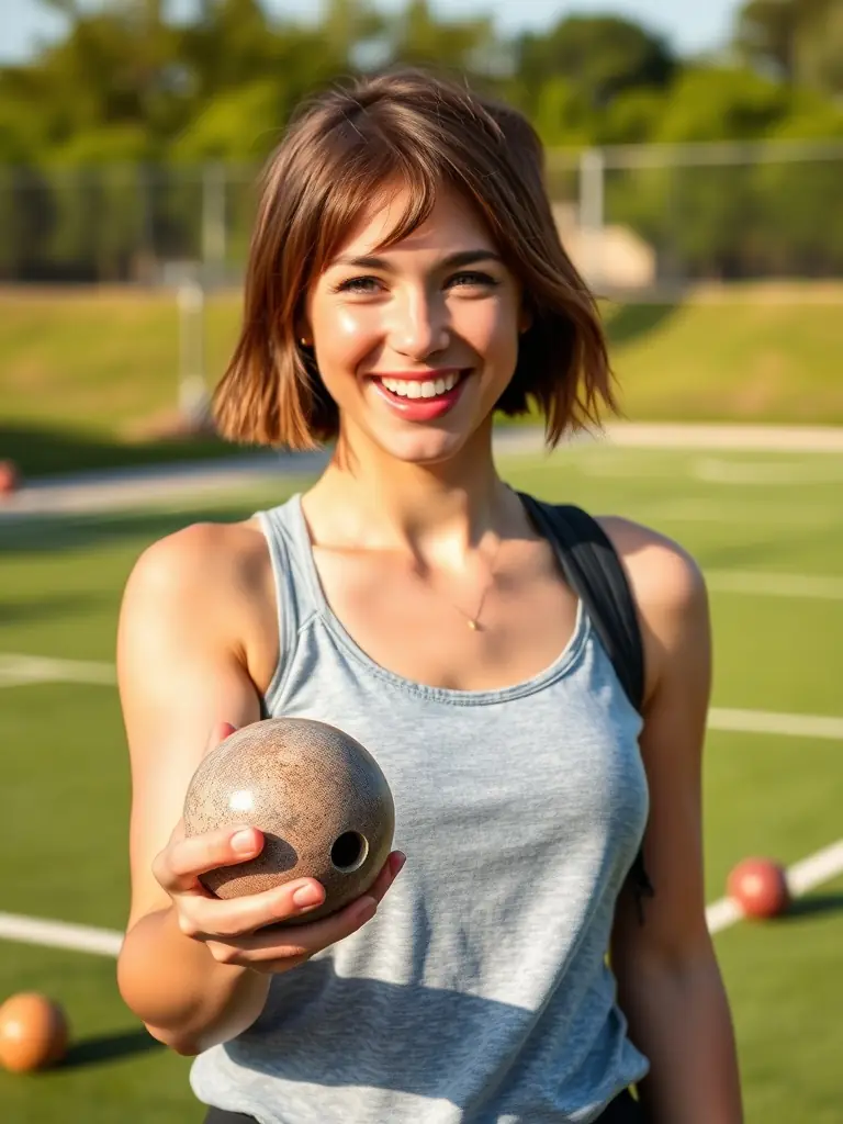 A person smiling while participating in a boules training session, showcasing the physical and mental benefits of the sport.