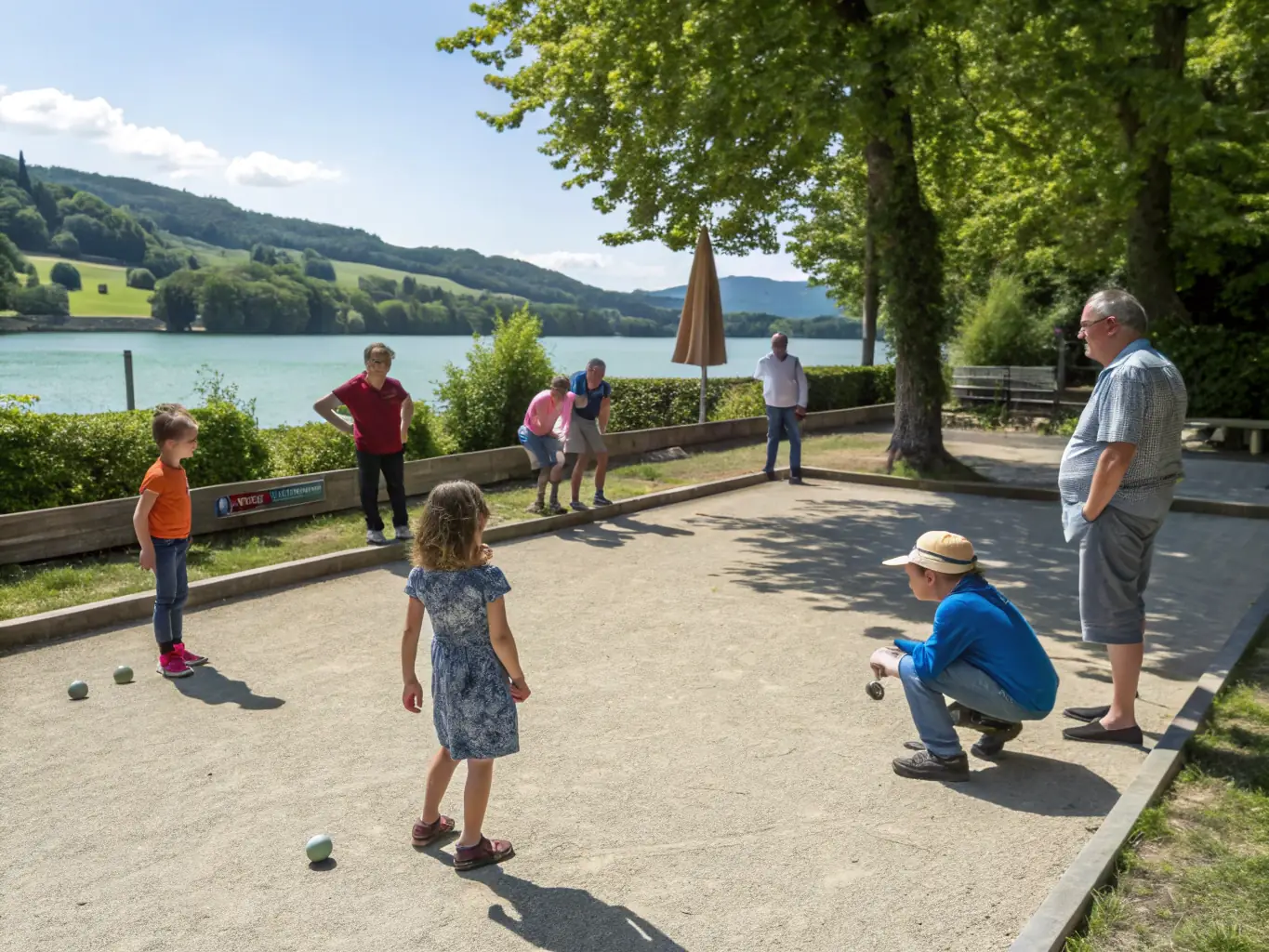 A photograph of a group of children participating in a boules workshop, guided by an experienced instructor, showcasing the association's commitment to youth engagement.
