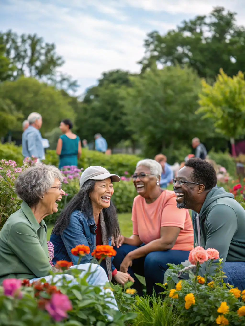 A diverse group of members participating in a community event organized by the association, highlighting the organization's commitment to social involvement.