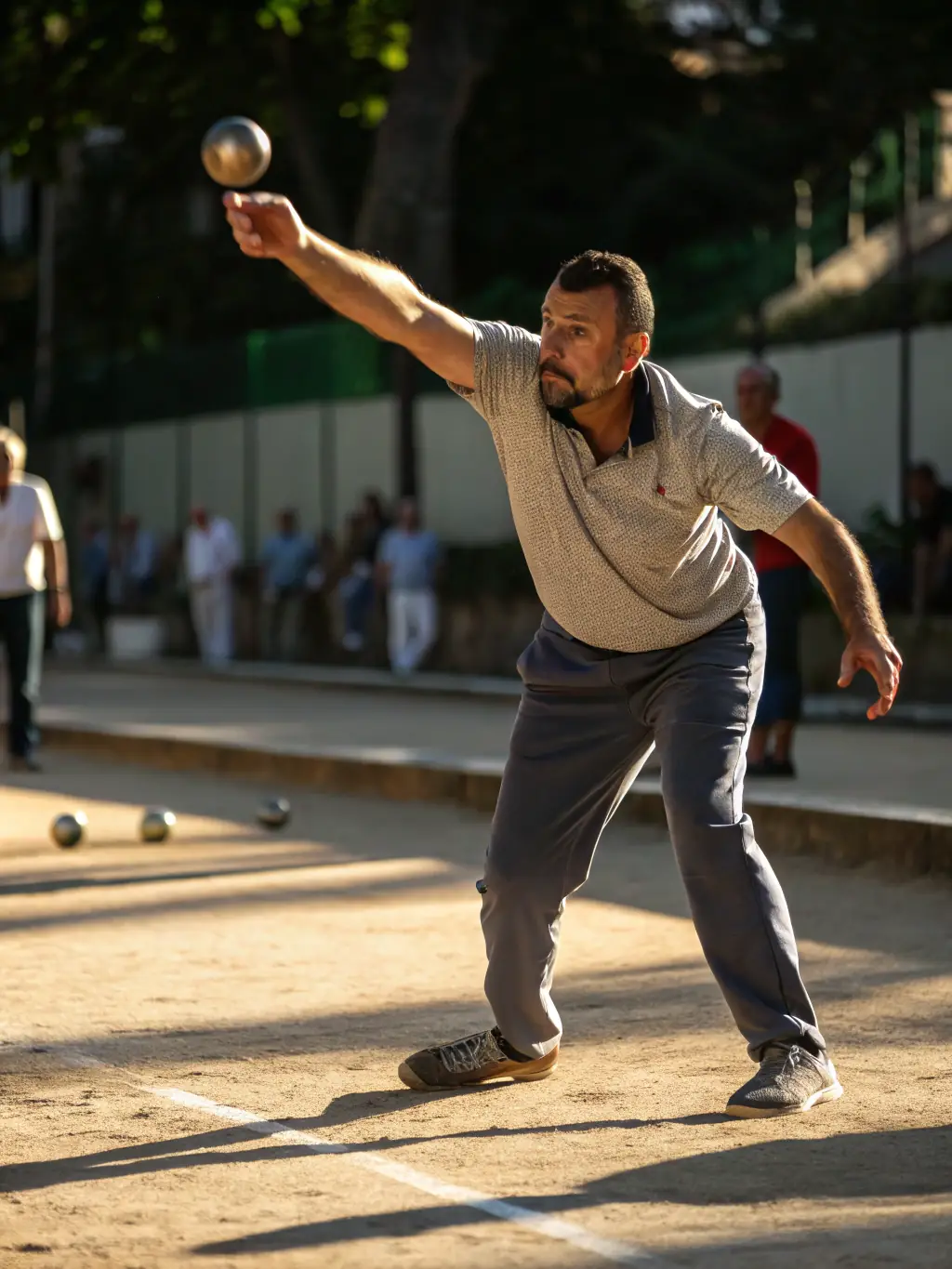A close-up shot of boules being thrown with precision during a practice session, showcasing the focus and skill involved in the sport.